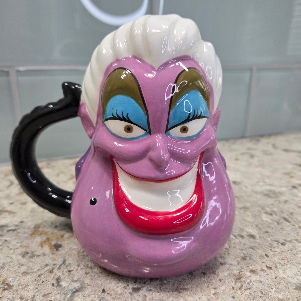 Disney Ursula‎ The Little Mermaid Sculpted Ceramic Mug Bioworld Purple